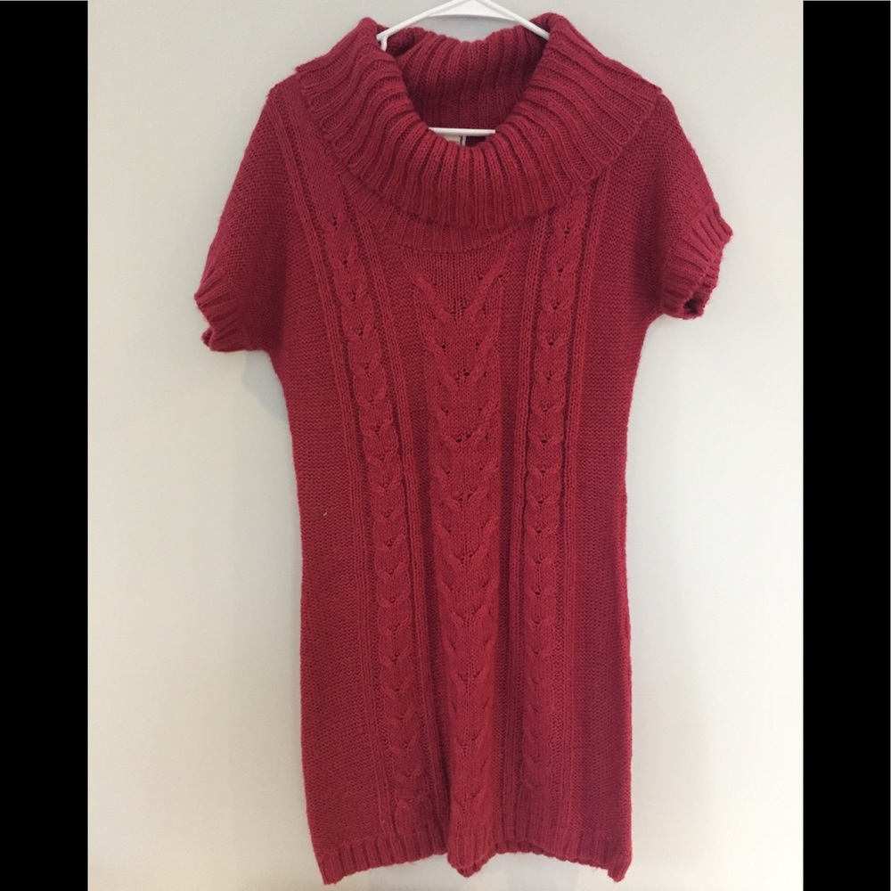Deep red/burgundy sweater dress